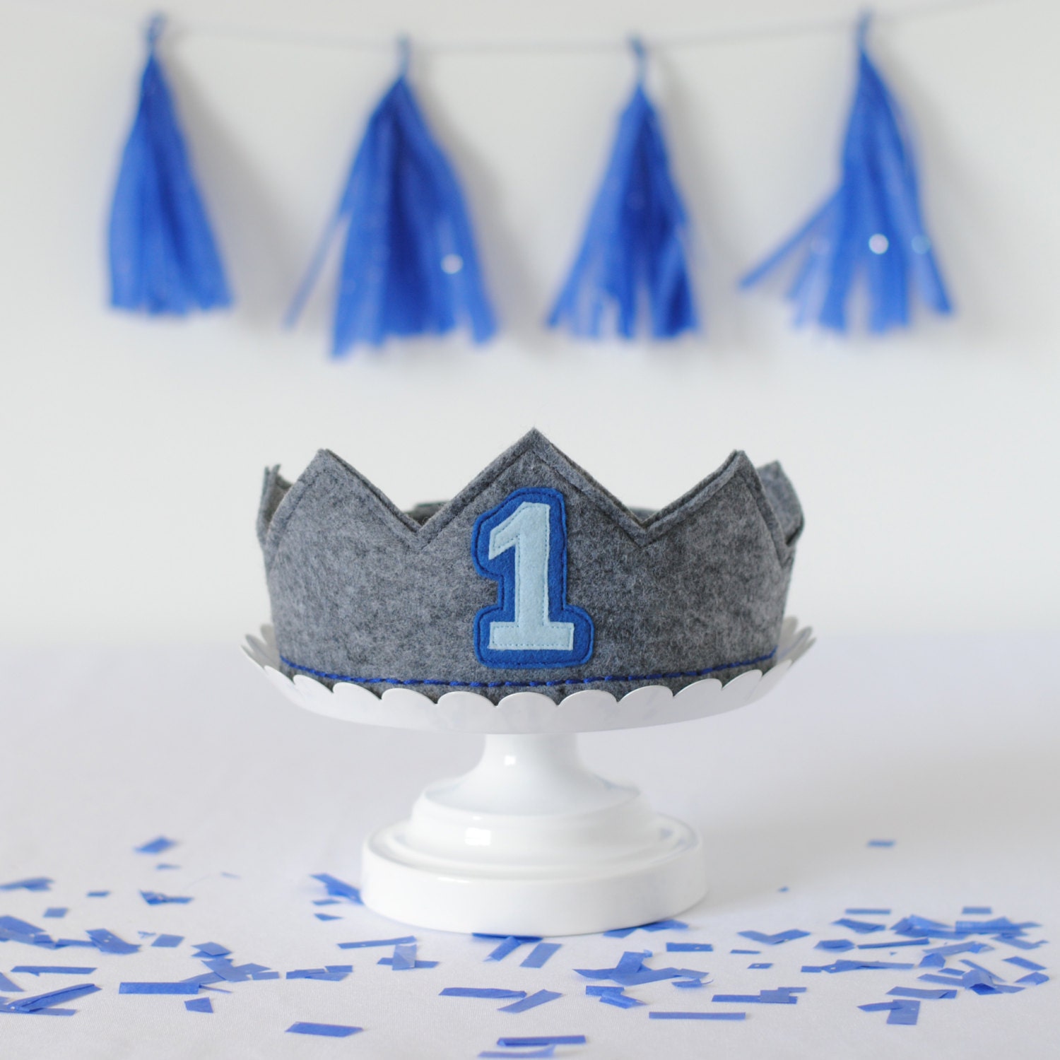 First Birthday Crown Boy - 1st Birthday Hat Boy - Birthday Hat 1 - Bi…