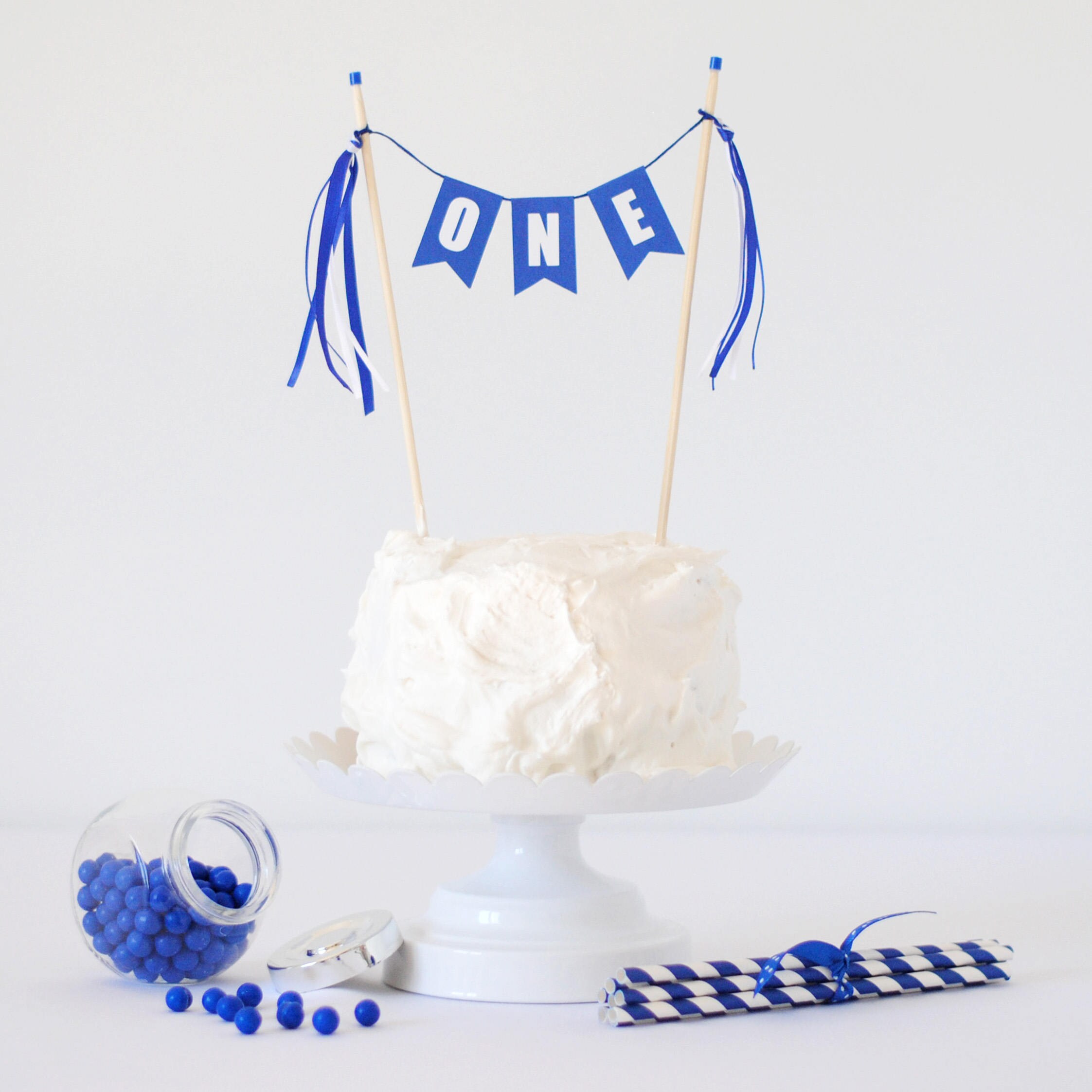 ONE cake topper for boy or girl - 20 colors to choose from -1st Birth…