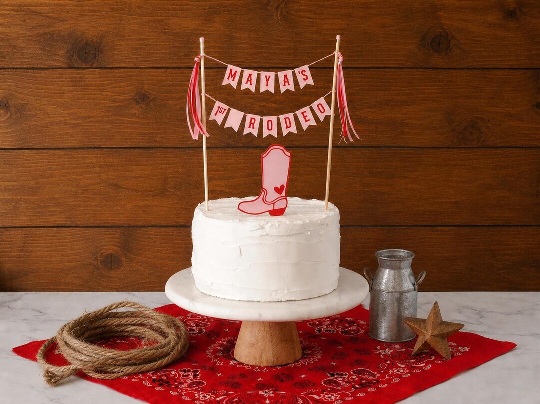 First Rodeo Cake Topper for Girls | Cowgirl 1st Birthday Decor ...