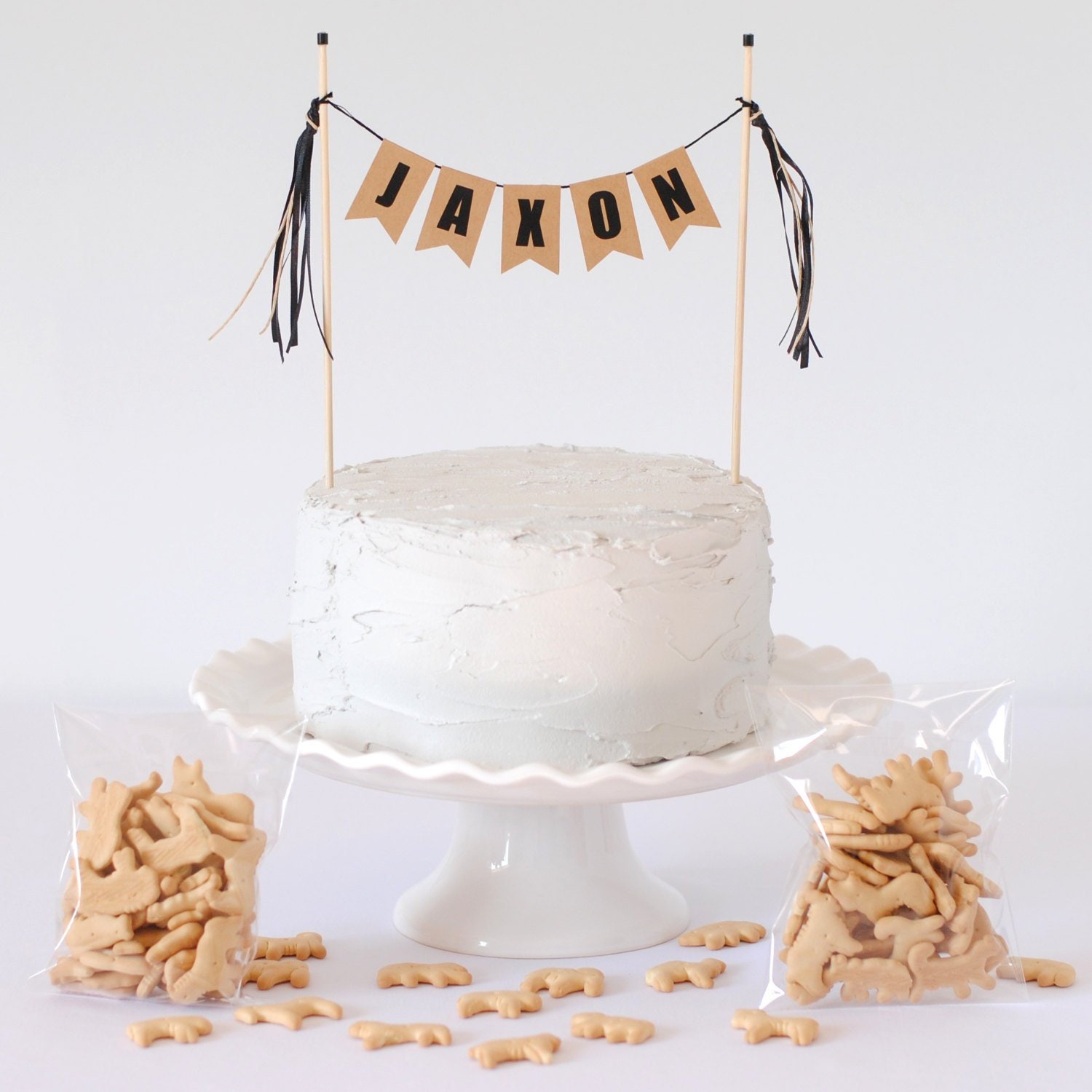 Neutral Name Cake Topper - Neutral Farmhouse Style Cake Topper - Pers…