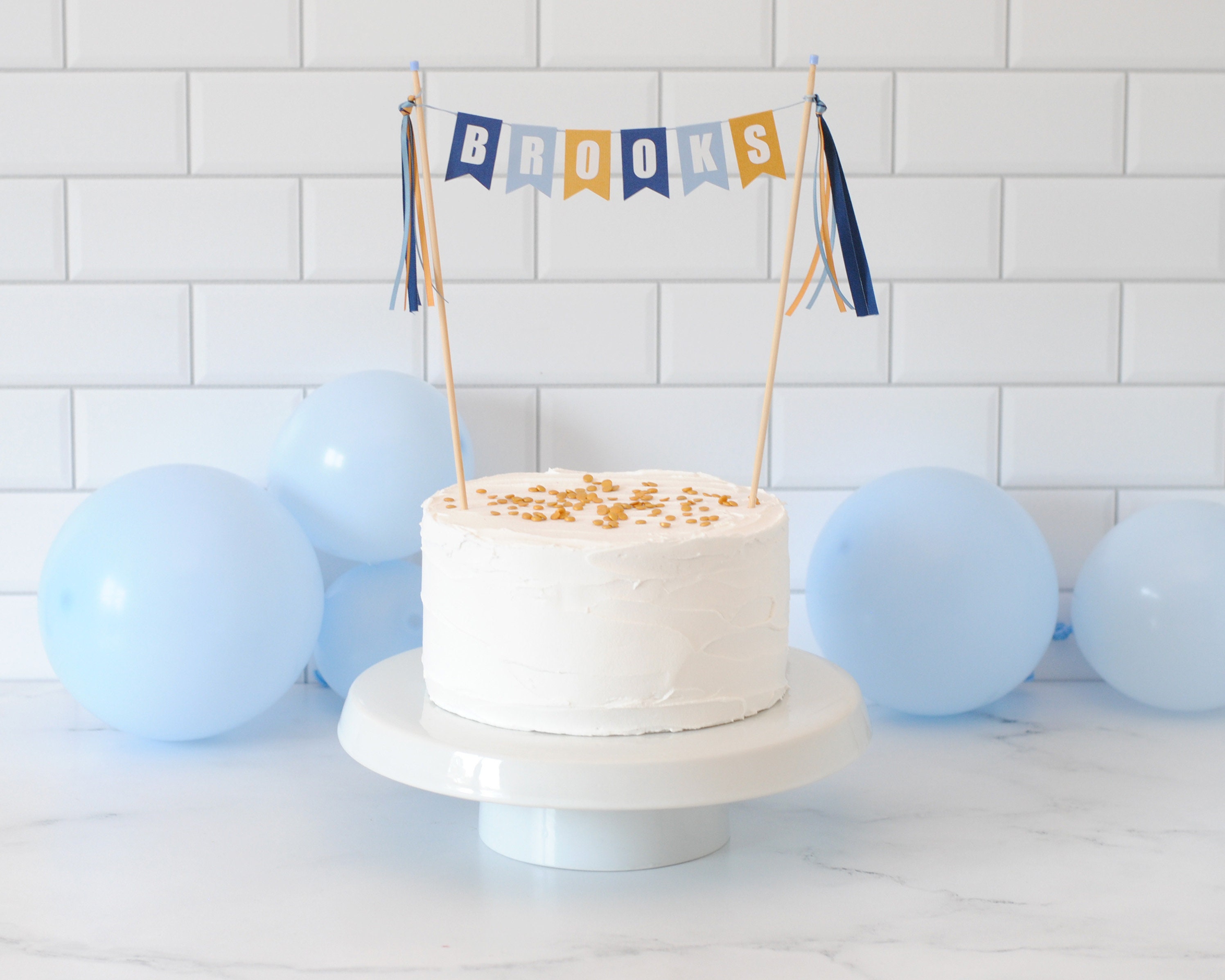 Blue Dog Cartoon Colors - Personalized Birthday Cake Topper for Kids