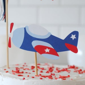 Personalized Airplane Birthday Cake Topper: Time Flies Party Decor image 3