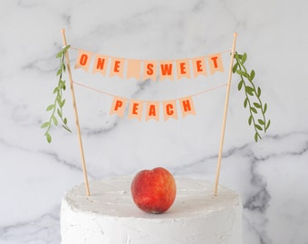 One Sweet Peach Birthday Cake Topper - One Sweet Peach 1st Birthday - Sweet Peach 1st Birthday Decoration - Peaches Party Theme Decor