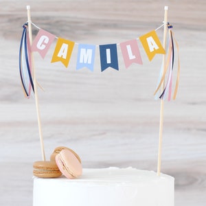 Personalized Boho Rainbow Cake Topper: Name Cake Banner