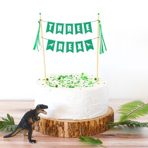 Three Rex Cake Topper | Dinosaur 3rd Birthday Cake Topper | Dino Party Decor For Kids bild 2