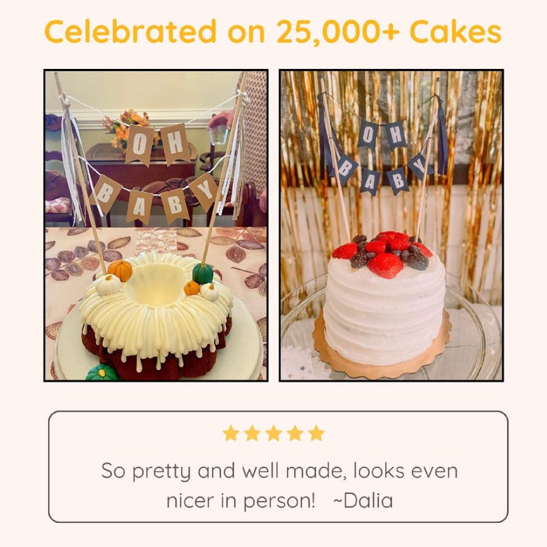 Avalon Sunshine customer photos with personalized cake toppers on cakes - celebrated on 25,000+ cakes