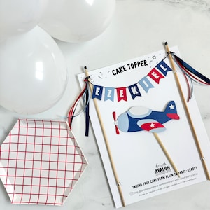 Personalized Airplane Birthday Cake Topper: Time Flies Party Decor image 5