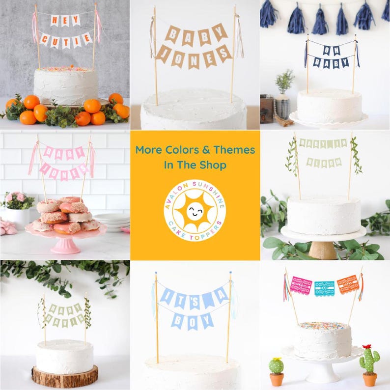Cake Topper Collage: More colors and themes in the Avalon Sunshine Shop