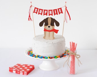 Dog Cake Topper for Kids Birthday - Dog Birthday Cake Topper - Puppy Party Cake Topper - Puppy Pawty Decorations