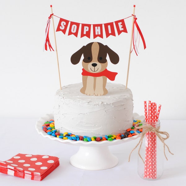 Dog Cake Topper for Kids Birthday - Dog Birthday Cake Topper - Puppy Party Cake Topper - Puppy Pawty Decorations
