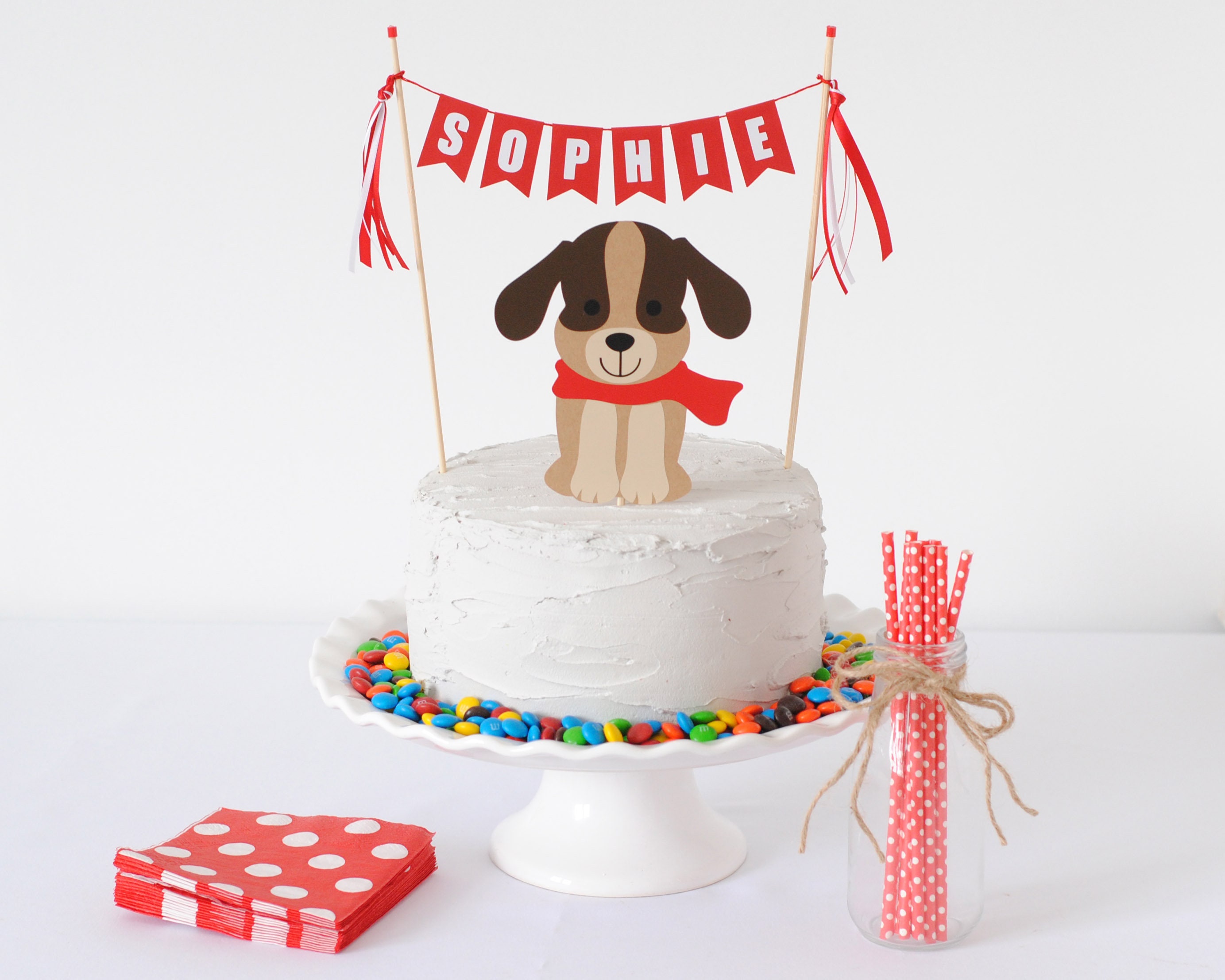 Dog Cake Topper for Kids Birthday Dog Birthday Cake Topper - Etsy ...