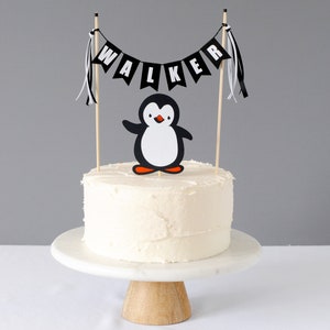 Penguin Birthday Cake Topper - Penguin Party Cake Decoration - Arctic Animals Birthday cake topper - Winter Wonderland Birthday Party