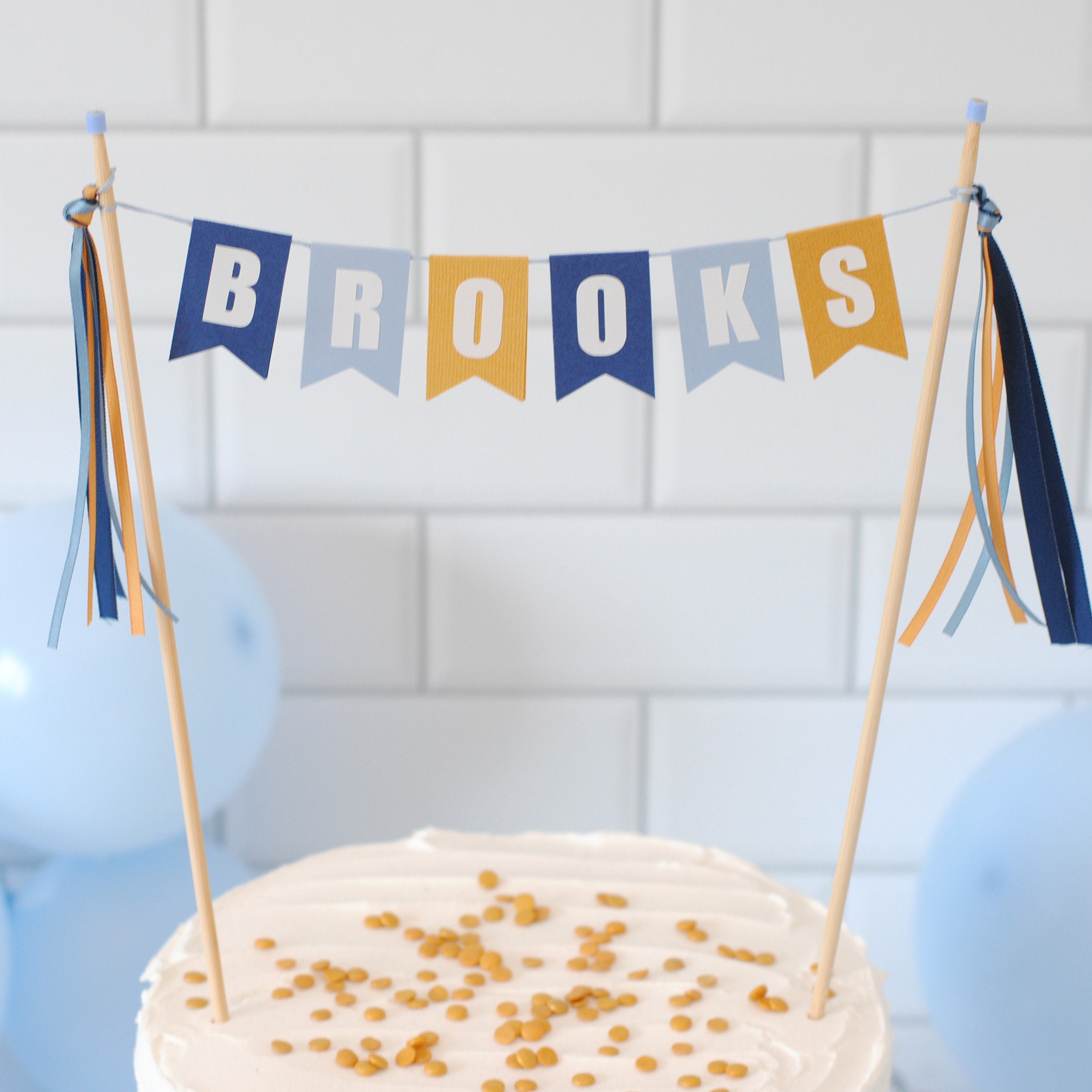 Blue Dog Cartoon Colors - Personalized Birthday Cake Topper for Kids