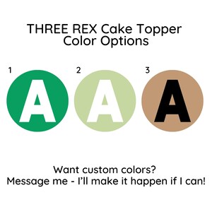 Three Rex Cake Topper | Dinosaur 3rd Birthday Cake Topper | Dino Party Decor For Kids bild 4