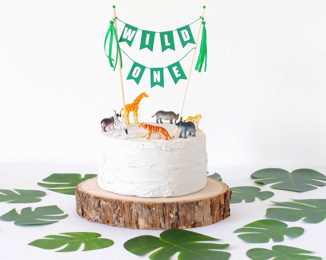 WILD ONE Cake Topper | Safari First Birthday Decor | Jungle Theme Cake ...