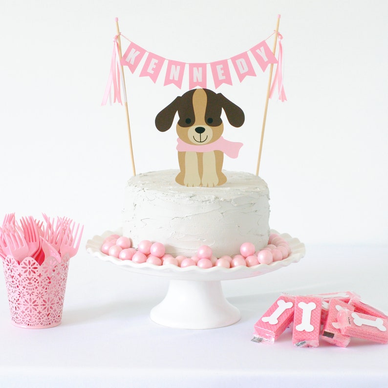 Dog Cake Topper for Kids Birthday Dog Birthday Cake Topper Etsy