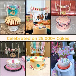 Avalon Sunshine customer photos with personalized cake toppers on cakes - celebrated on 25,000+ cakes