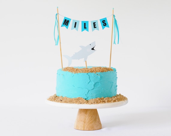 Buy Shark Birthday Cake Topper Shark Birthday Cake Decoration Personalized Shark  Party Decor Shark Party Supplies Online in India 