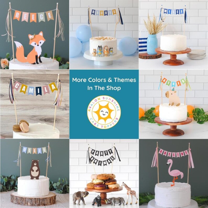 Cake Topper Collage: More colors and themes in the Avalon Sunshine Shop