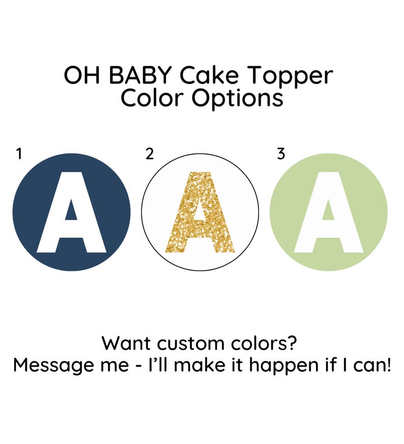 Oh Baby Cake Topper | Baby Shower Cake Banner | Modern Shower Party Decoration image 2