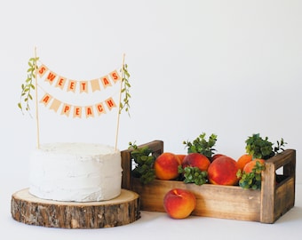 Sweet as a Peach  Baby Shower Cake Topper | Peach Theme Baby Shower Decor