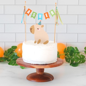 Capybara Cake Topper -Personalized Capybara Cake Decoration - Capybara Birthday Party Theme - Cute Animal Birthday