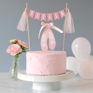 Personalized Ballet Birthday Cake Topper: Pink Ballerina Party Decoration