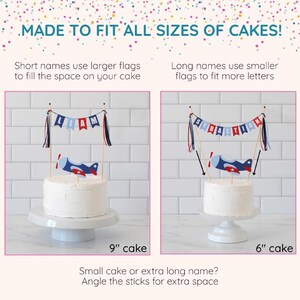 Personalized Airplane Birthday Cake Topper: Time Flies Party Decor image 4