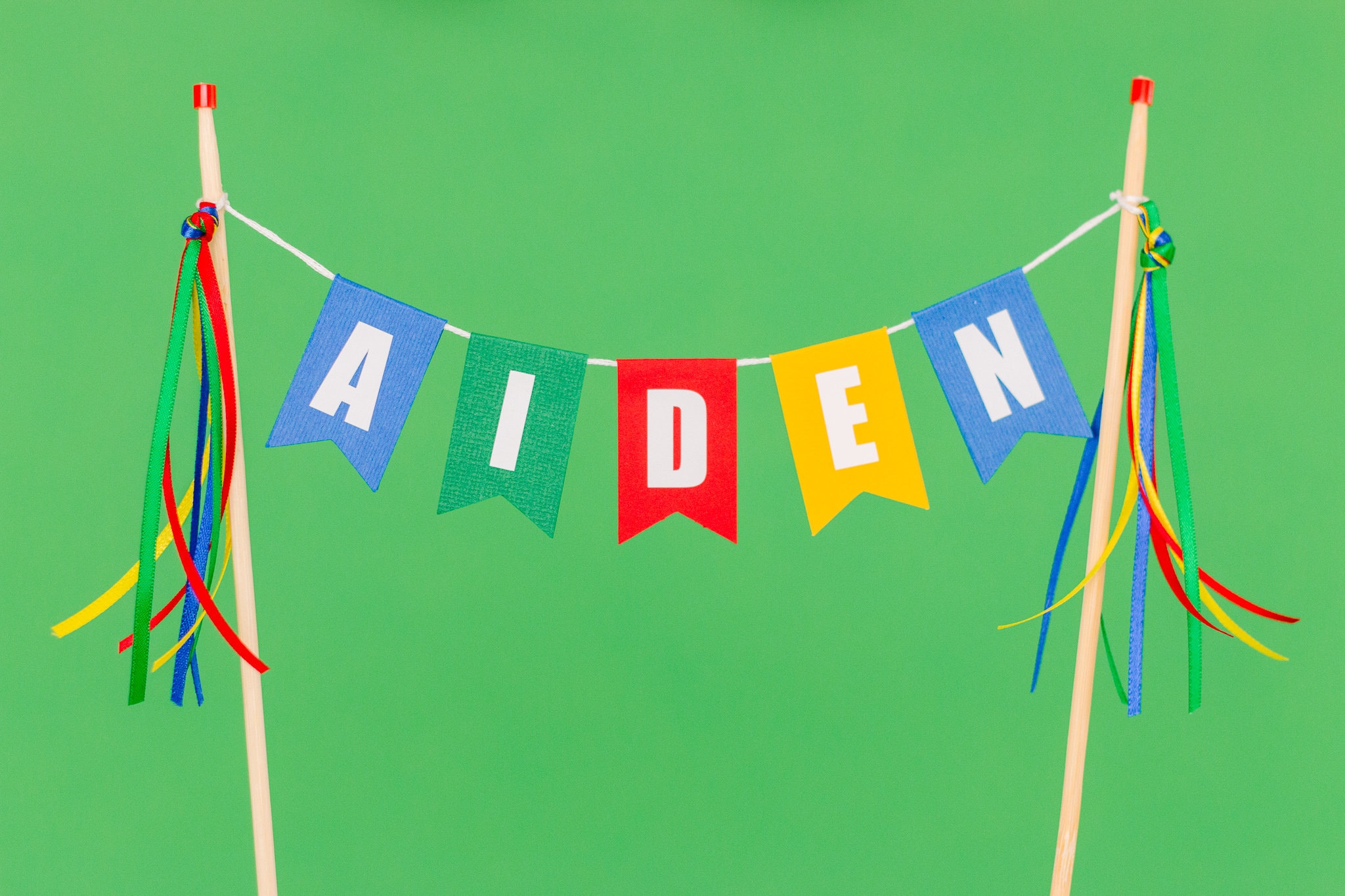 Name Birthday Cake Topper - Personalized Cake Banner for Kids - Color…