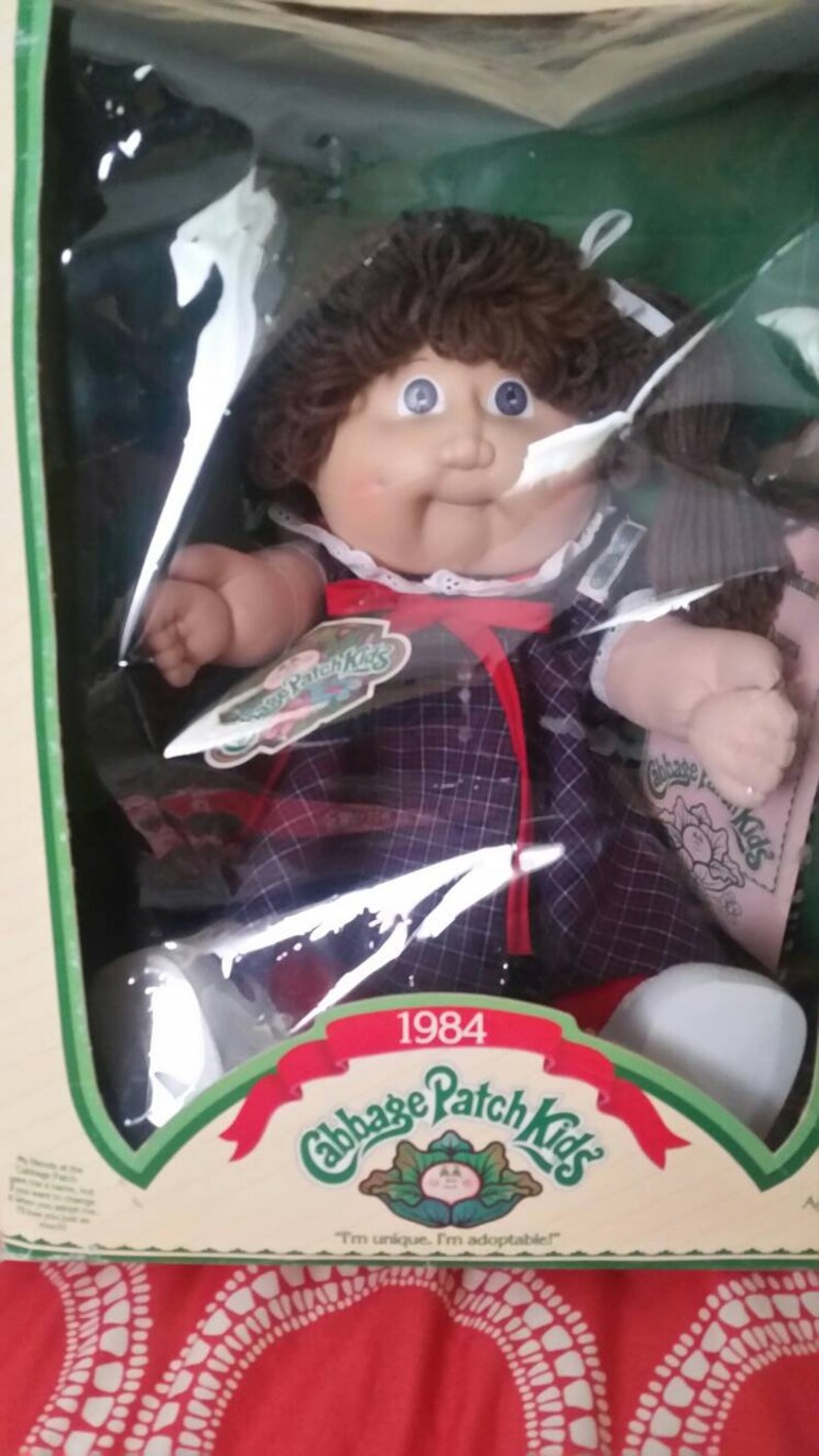 1984 Coleco Cabbage Patch Kids Doll Brown Hair Blue Eyes New Etsy