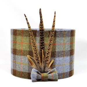 Harris Tweed Lampshade with Pheasant Feathers MacLeod Unique Design Vintage Harris Tweed Excellent Wedding Present or Housewarming gift image 8