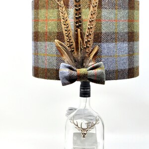 Harris Tweed Lampshade with Pheasant Feathers MacLeod Unique Design Vintage Harris Tweed Excellent Wedding Present or Housewarming gift image 9