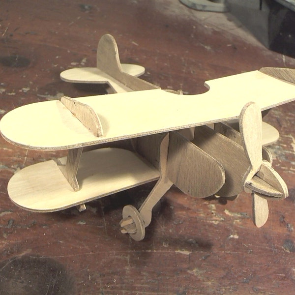Wood airplane biplane kit adult and child project