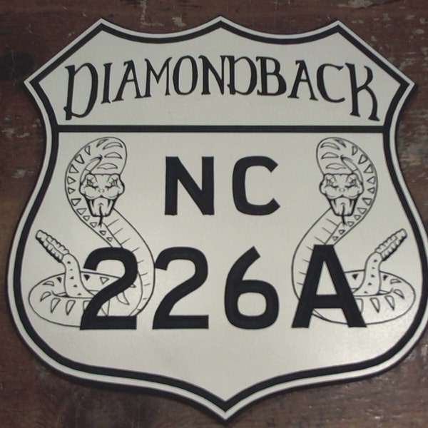 NC 226A Diamond Back engraved road sign hanging man cave garage motorcycle