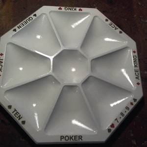 Solid wood Rummoli board 11 inches CNC cut Finished in white