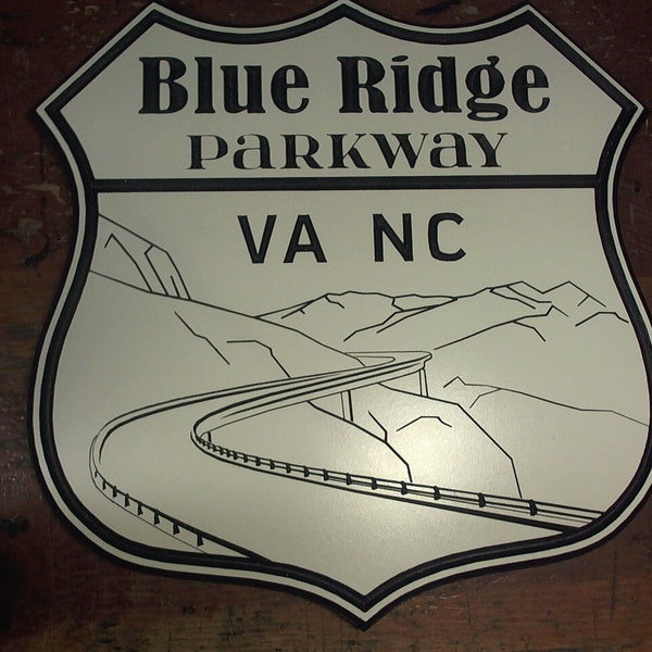 VA NC Blue Ridge Parkway engraved road sign hanging man cave garage motorcycle