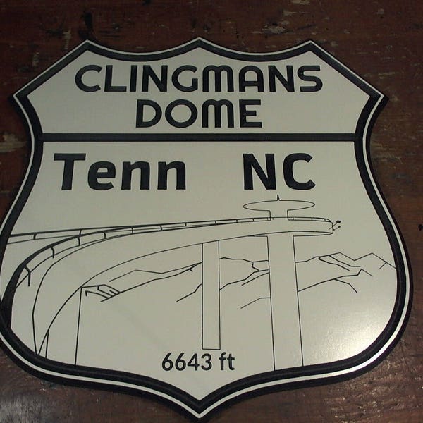 Tenn NC Clingmans Dome engraved road sign hanging man cave garage motorcycle