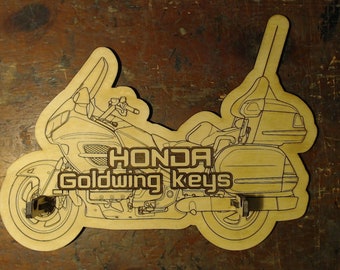 Honda Goldwing Porte-clés porte-clés cintre gravé gravé au laser découpé homme grotte garage moto