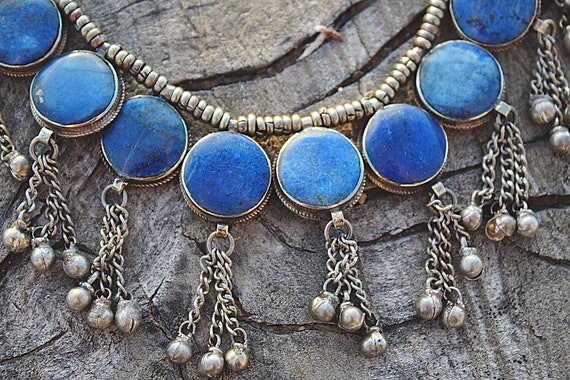 Vintage Handmade Lapis Lazuli & Sterling Silver N… - image 3