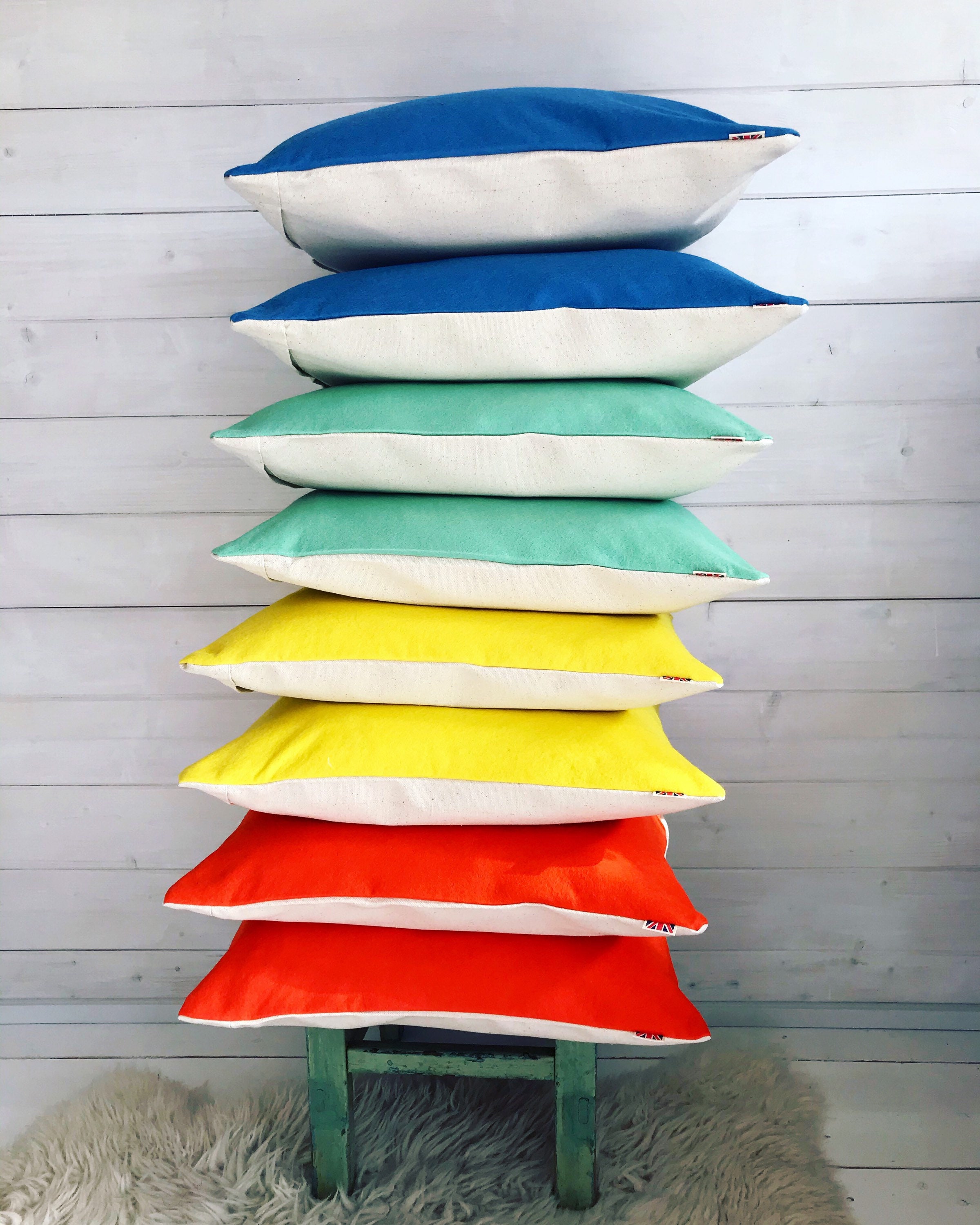 Plain cover felt cushion colour block cushion custom Etsy