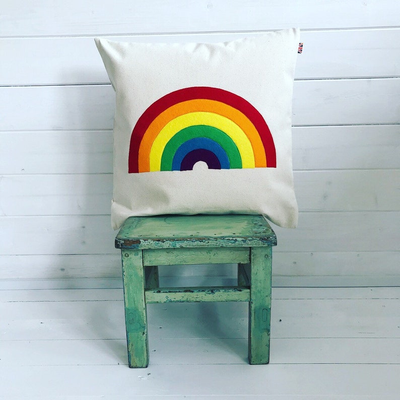 Rainbow cushion cover rainbow pillow rainbow pride Etsy