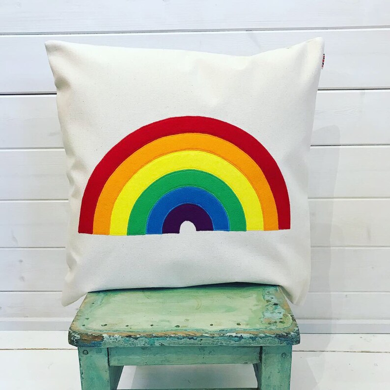 Rainbow cushion cover rainbow pillow rainbow pride Etsy