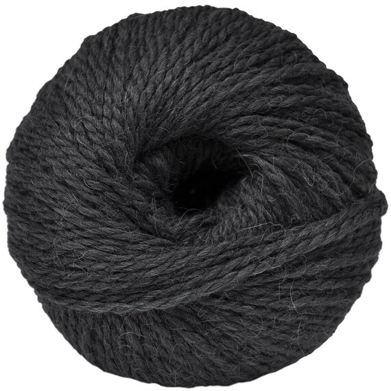 Pelote de laine noire pompons gris/blanc pour 1 écharpe fantaisie