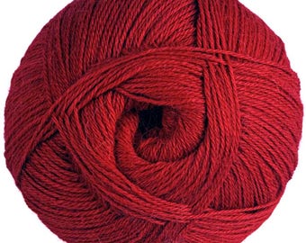 Pelote de laine Rouge Vermeil - 100% Alpaga - Fil fin - 100 gr.