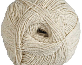 Pelote de laine Écru - 100% Alpaga - Fil fin - 100 gr.