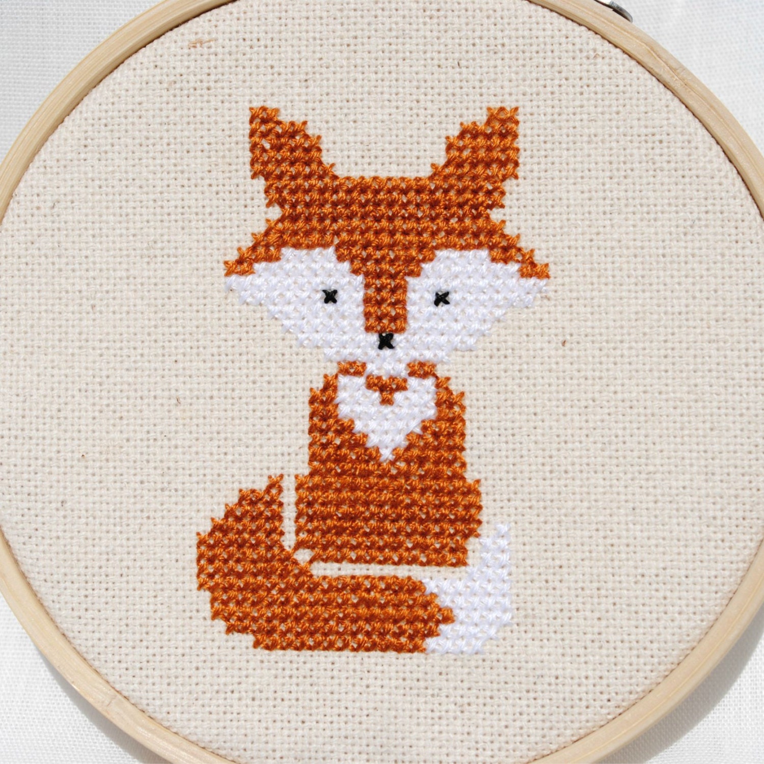 Fox cross stitch pattern modern PDF