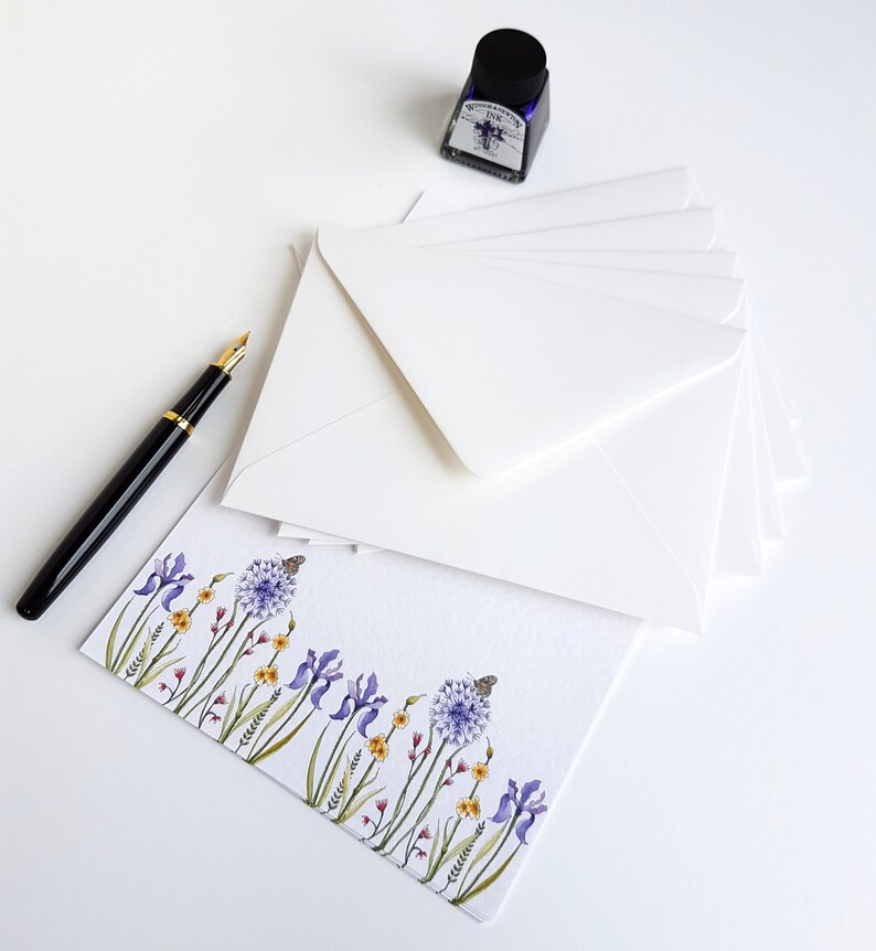 Writing paper set elegant floral print stationery. Etsy