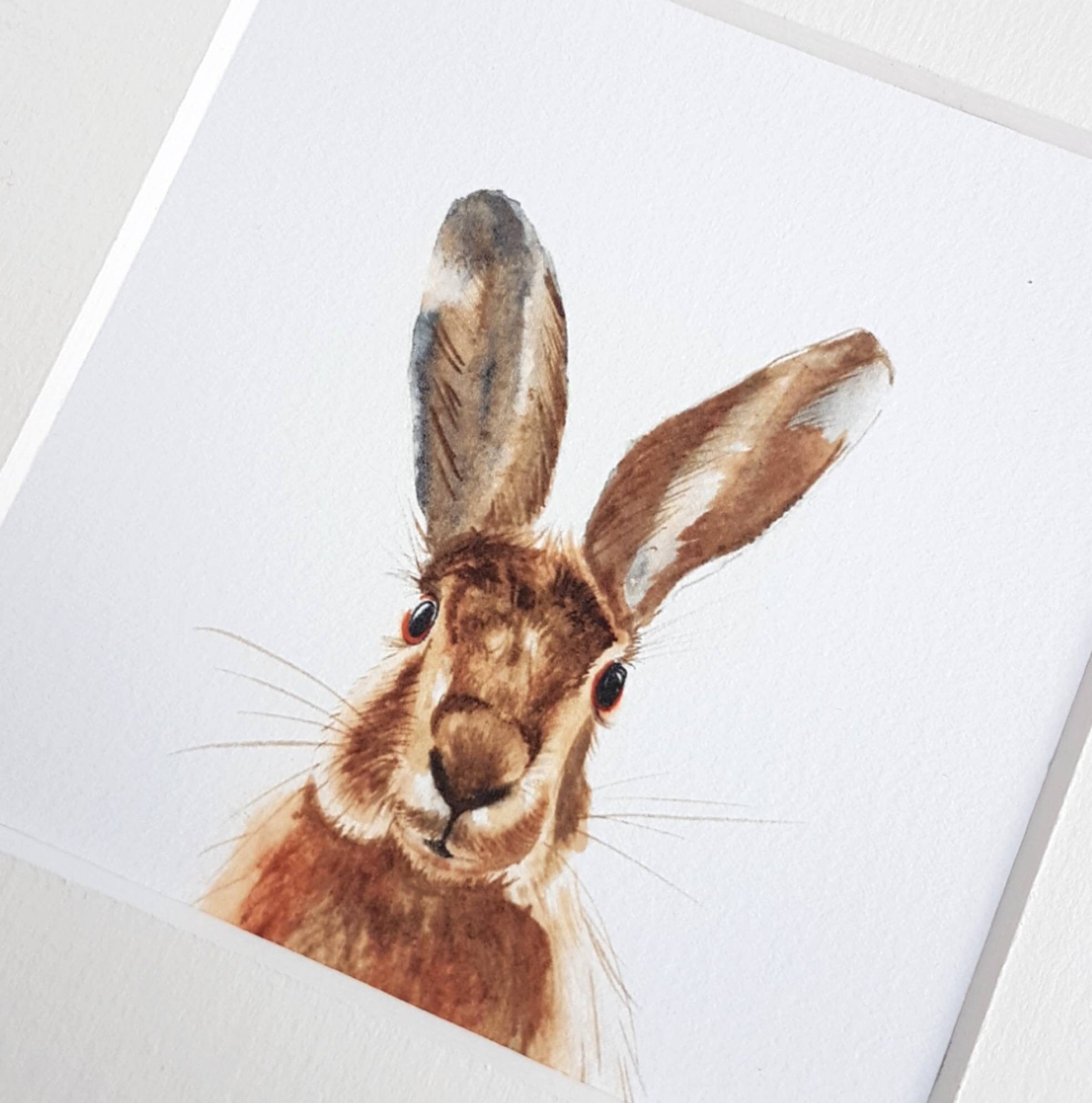 Hase Druck Aquarell Hasenbild Hasen Illustration. | Etsy