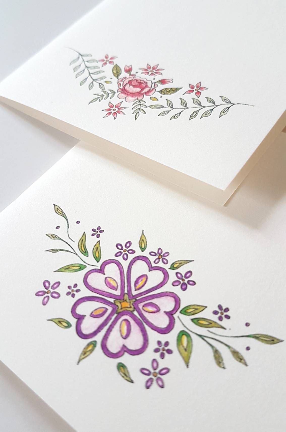 Botanical floral notelets flower design note card sets. Etsy