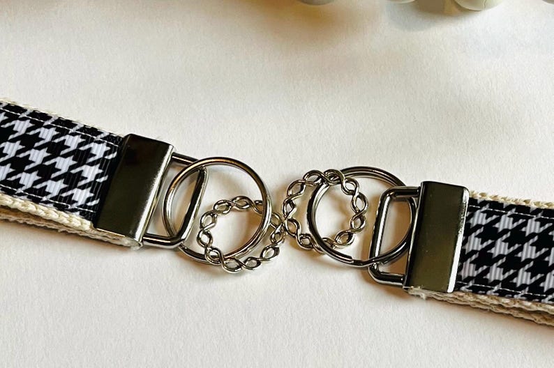 Houdsooth Key Rings Houndstooth Keychain, Classic Black and White, Gifts for Her, Accessory ...